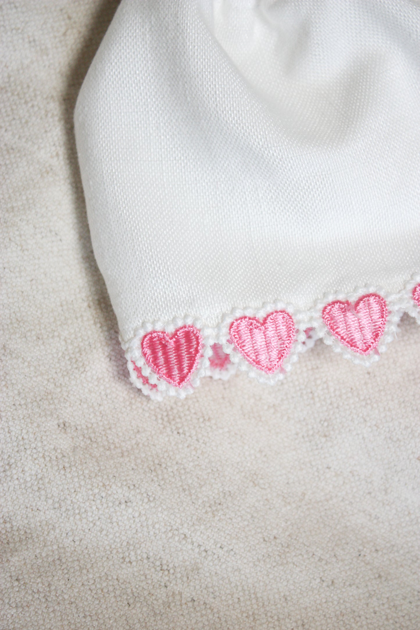 Handmade sleeves - hartjes roze